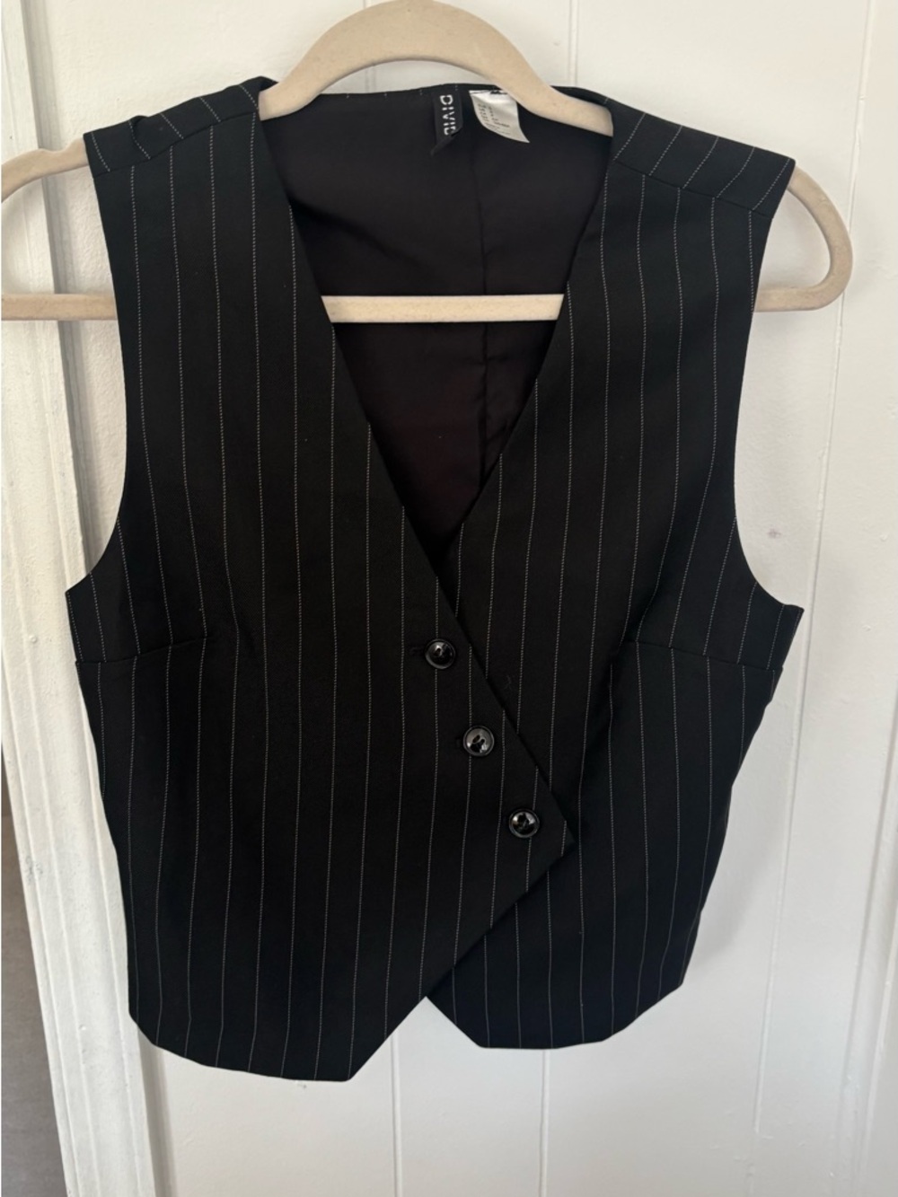 H&M Black Pinstripe Tailored Vest